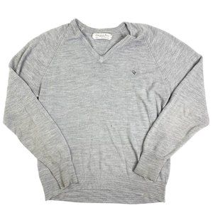 Christian Dior Sweater Mens Gray V Neck Orion Acrylic Size Large Knit USA